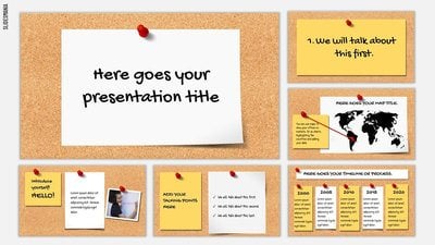 Bulletin Board Free Template for Google Slides or PowerPoint Presentations