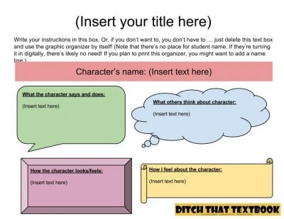 Character map graphic organizer