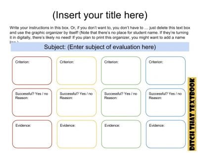 evaluation graphic organizer