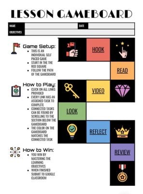 Lesson Gameboard Template