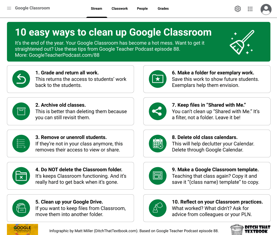 10 google classroom clean up tips