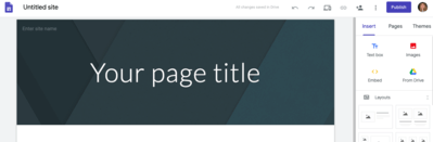 Google sites example theme layout.