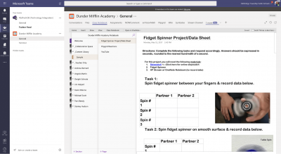 Interactive notebook with Powerpoint and OneNote