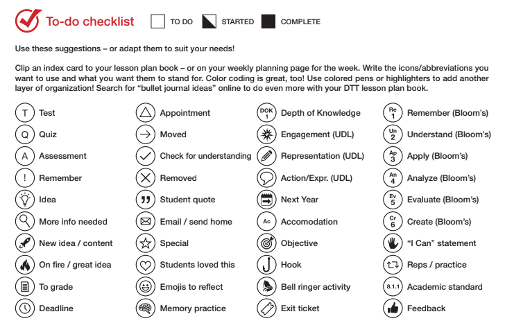 Lesson planning templates